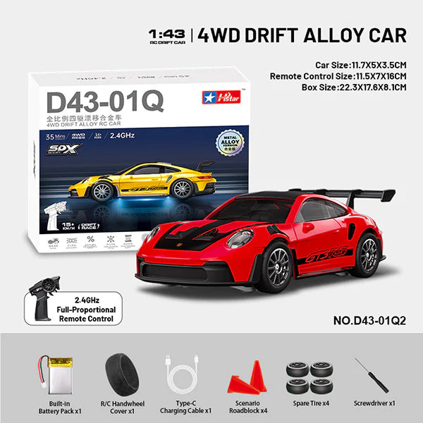 Revvx Alloy 911 GT3 RS Drift RC Car (1:43)
