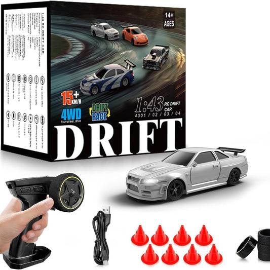 1:43 Nissan Skyline R34 GTR RC Desktop Drift Car with Gyro – 4WD