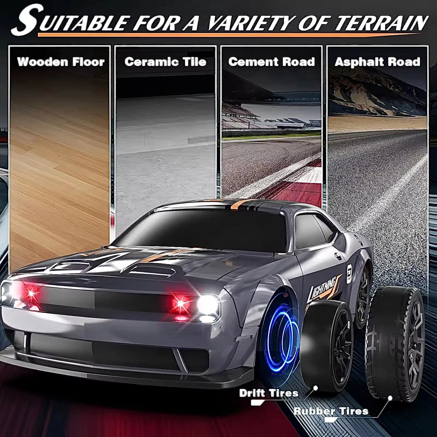 Drift Super 1:43 Scale 4WD Fully Proportional Control, LED Lights, USB Rechargeable Sale